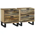 &Scaron;alia lovos spintelė 2 pcs Natūrali 40 x 33 x 46 cm
