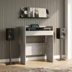 DJ stalas Betono pilka 82 x 45 x 102 cm Apdirbta mediena