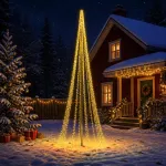 LED Kalėdų medis 485 cm 3000 LED &Scaron;ilta balta Plienas Juoda