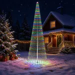 LED Kalėdų medis 470 cm 1504 LED Įvairių spalvų Plienas Žalia