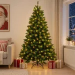 Dirbtinė Sulankstoma Kalėdų Eglutė 120 cm 150 LED &Scaron;ilta balta