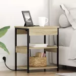 &Scaron;alia lovos spintelė 2 pcs Sonoma ąžuolas 41 x 31 x 51 cm