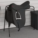 Stovas balnui, juodas, geležis, laisvai pastatomas, 3 kojos