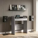 DJ stalas Pilka Sonoma 82 x 45 x 102 cm Apdirbta mediena