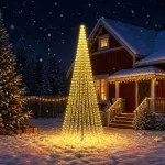 LED Kalėdų medis 385 cm 1148 LED &Scaron;ilta balta Geležis Juoda