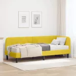 Kampinė lovos konstrukcija Geltona 80 x 200 cm Aksomas