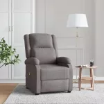 Atlo&scaron;iamas masažinis krėslas, taupe spalvos, audinys
