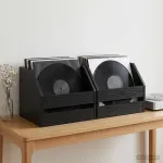 Vinilo albumų dėžė 2 vnt. Juodojo ąžuolo 38 x 30 x 29 cm