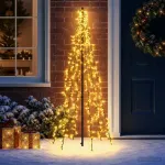 LED Kalėdų medis 165 cm 540 LED &Scaron;ilta balta Plienas Juoda
