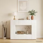 Konsolinis stalas Auk&scaron;to Blizgesio Baltas 101 x 29 x 74 cm