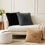 Pagalvėlės užvalkalas 6 pcs HEERLEN Juoda 55 x 55 cm PV pūkinis