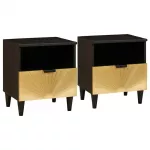 &Scaron;alia lovos spintelė 2 pcs Juodas ir auksinis 40 x 33 x 46 cm