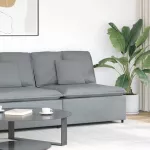 Modulinė sofa su pagalvėlėmis, &scaron;viesiai pilka, 100 cm
