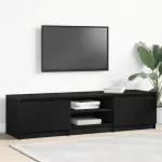 TV spintelė, juodo ąžuolo spalvos, 140x40x36 cm, inžinerinė mediena