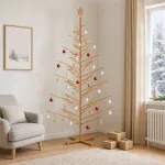 Medinė Kalėdų eglutė 240 cm Bambukas ir pu&scaron;ies medienos masyvas