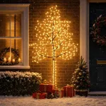 LED sieninė Kalėdų eglutė 210 cm 312 LED &Scaron;ilta balta Plienas