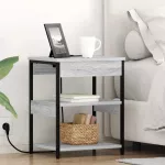&Scaron;alia lovos spintelė 2 pcs Pilkas Sonoma 41 x 31 x 51 cm