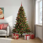 Dirbtinė kalėdinė eglutė su rutuliuku 180 cm 300 LED