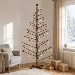 Medinė Kalėdų eglutė 210 cm Bambukas ir pu&scaron;ies medienos masyvas