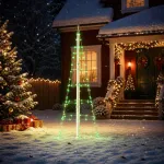 LED Kalėdų medis 180 cm 168 LED Įvairių spalvų geležis Juoda