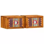 &Scaron;alia lovos spintelė su stalčių 2 pcs Ruda 35 x 30 x 22 cm