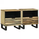&Scaron;alia lovos spintelė 2 pcs Natūrali 40 x 33 x 46 cm
