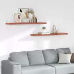 Sieninė lentyna su saugykla 2 pcs Raudona 120 x 23,5 x 4 cm