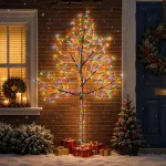 LED sieninė Kalėdų eglutė 210 cm 312 LED Įvairių spalvų Plienas