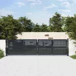 Sodo vartai, antracito spalvos, 400x125 cm, plienas
