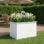 Sodo vazonas su LED Balta 50 x 80 x 48 cm Plienas
