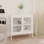 &Scaron;oninė spintelė, baltos spalvos, 70x35x70cm, plienas ir stiklas