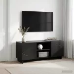 Televizoriaus stovas 90 x 34.5 x 40 cm Juoda Apdirbta mediena