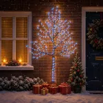 LED sieninė Kalėdų eglutė 210 cm 312 LED Mėlyna Plienas Juoda