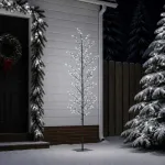 Mikro beržo Kalėdų eglutė Juoda 180 cm Plienas 459 LED