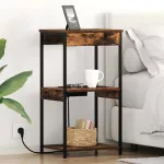 &Scaron;alia lovos spintelė su lentyna Rūkyta ąžuolas 41 x 31 x 76 cm