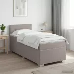 Spyruoklinė lova su čiužiniu Taupe 80 x 200 cm Audinys