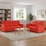 Sofos komplektas 2 pcs Raudona Dirbtinė oda