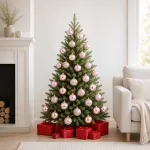 Kalėdų kamuoliukų rinkinys 75 vnt. Rožinė 6 cm Polystirenas