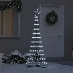 LED Kalėdų medis &Scaron;altas baltas 184,5 cm metalas