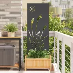 Sodo privatumo ekranas &bdquo;Fretwork&ldquo; Juoda 50 x 140 cm