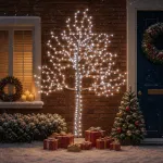 LED sieninė Kalėdų eglutė 210 cm 312 LED &Scaron;alta balta Plienas