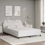 Lovos rėmas, Viana, be čiužinio, baltos, 140x200cm, dirbtinė oda