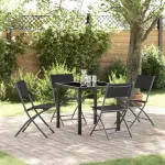 Sodo valgomojo komplektas 5 pcs Juoda