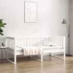 Dieninė lova be čiužinio Balta 100x200 cm medžio masyvo pu&scaron;is