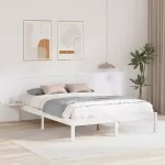 Lovos rėmas Balta 150 x 200 cm Kietos pu&scaron;ies mediena