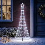 LED Kalėdų medis 180 cm 230 LED &Scaron;alta balta Geležis Juoda