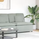 Modulinė sofa su pagalvėlėmis, &scaron;viesiai pilka, 100 cm