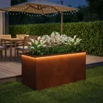 Sodo vazonas su LED Rūdijanti 50 x 100 x 48 cm