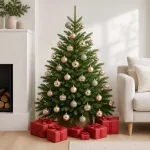 Kalėdų kamuoliukų rinkinys 75 vnt. Rožinė aukso 6 cm