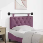 Pakabinamas lovos galvūgalis Su LED &scaron;viesa Violetinė Aksomas